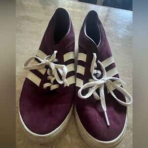 adidas Burgundy and White Sneakers